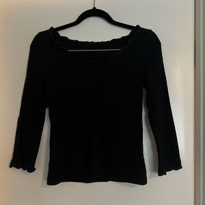 Kate spade 3/4 length black scallop shirt
